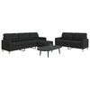 vidaXL Ensemble de canap&eacute;s 3 pcs avec repose-pied noir tissu