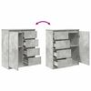 vidaXL Buffet avec tiroirs gris b&eacute;ton 71x35x84 cm bois d'ing&eacute;nierie
