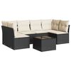 vidaXL Salon de jardin 7 pcs avec coussins noir r&eacute;sine tress&eacute;e