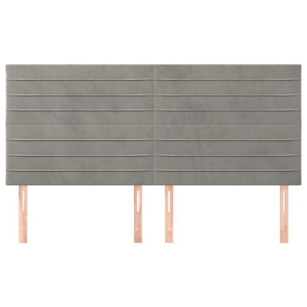 vidaXL T&ecirc;te de lit Gris clair 160x5x118/128 cm Velours