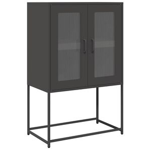 vidaXL Buffet haut noir 68x39x107 cm acier
