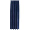 vidaXL Rideaux occultants 2 pcs Bleu fonc&eacute; 140 x 225 cm Velours