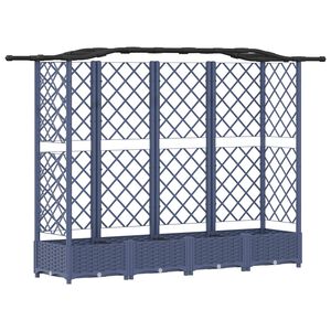 vidaXL Lit &Eacute;lev&eacute; avec Treillis et Toit Gris 203,5 x 40 x 123 cm PP