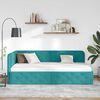vidaXL Cadre de lit d'angle Turquoise 90 x 190 cm Velours