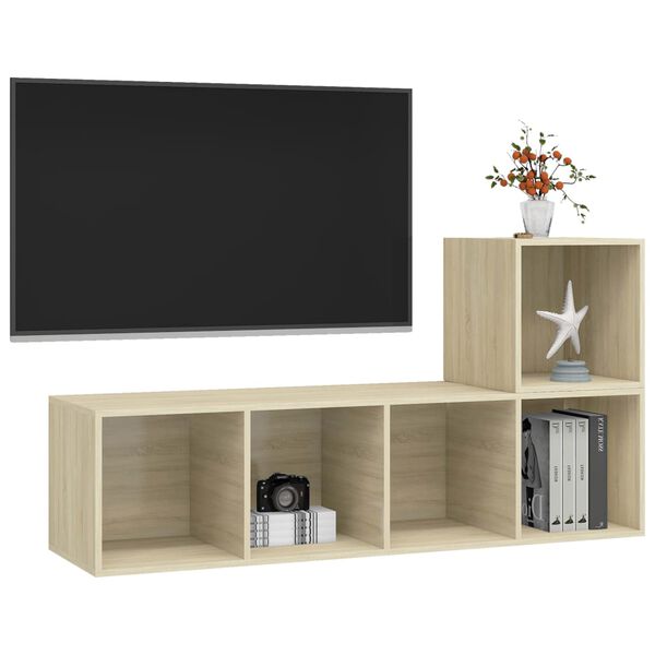 vidaXL Ensemble de meubles TV 2 pcs Chêne sonoma Bois d'ingénierie