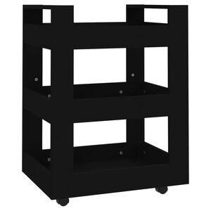 vidaXL Chariot de cuisine Noir 60x45x80 cm Bois d'ing&eacute;nierie