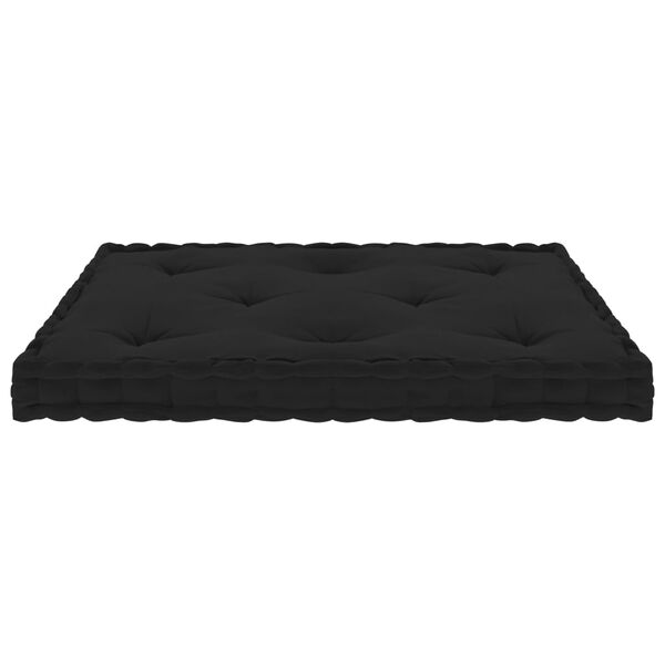 vidaXL Coussin de plancher de palette Noir 73x40x7 cm Coton