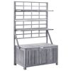 vidaXL Bo&icirc;te de rangement avec treillis Gris 99x55x160cm Acacia solide
