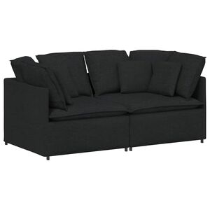 vidaXL Canap&eacute; modulable avec coussins en tissu noir