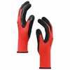 vidaXL Gants de Travail 12 pcs Rouge et Noir 8 / m Rev&ecirc;tement en latex