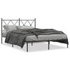 vidaXL Cadre de lit m&eacute;tal sans matelas avec t&ecirc;te de lit noir 140x190cm