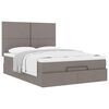 VidaXL Cadre de lit ottoman avec matelas taupe 140x200 cm tissu