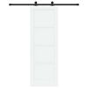 vidaXL Porte coulissante 73,5 x 211 cm Bois d'ing&eacute;nierie Blanc et noir