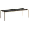 vidaXL Table de jardin Beige 250x100x75 cm Verre tremp&eacute; et poly rotin