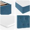 vidaXL Lit avec rangement et matelas Bleu fonc&eacute; 120 x 200 cm Velours