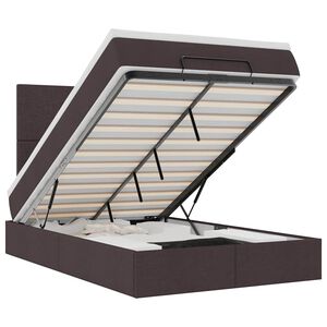 VidaXL Cadre de lit ottoman avec matelas marron fonc&eacute; 120x190 cm tissu