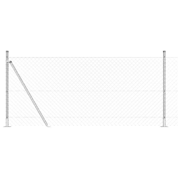 vidaXL Poteau de cl&ocirc;ture. Argent&eacute; 25 x 0,8 m (mailles de 40 x 40 mm)