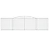 vidaXL Paniers &agrave; gabions arqu&eacute;s 2 pcs 400x50x100/120 cm Fer galvanis&eacute;