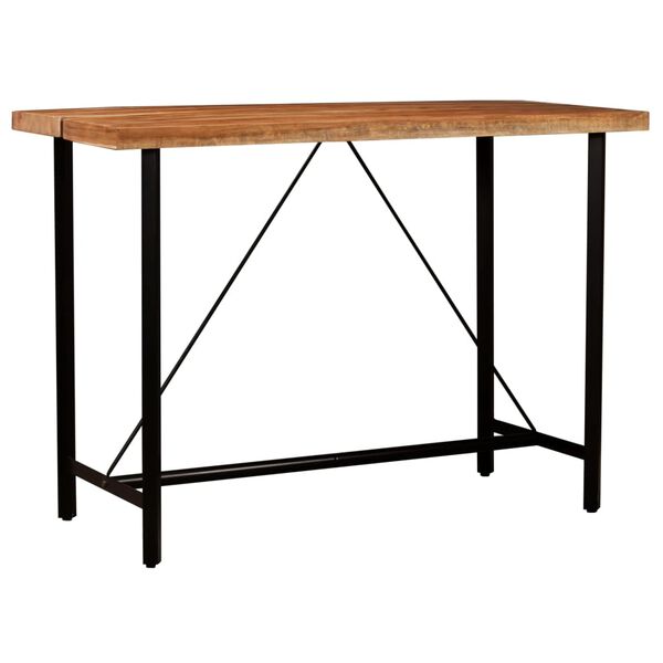 vidaXL Ensemble de bar 5 pcs Bois solide et cuir v&eacute;ritable