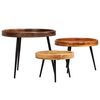 vidaXL Ensemble de tables 3 pcs Bois de manguier massif et acier