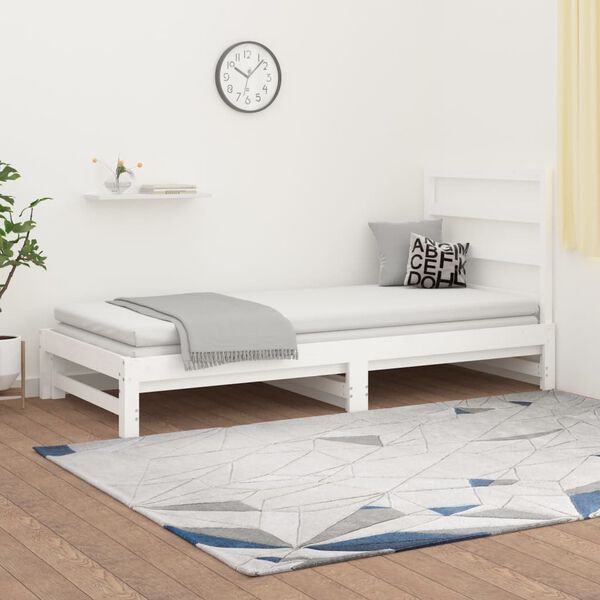 vidaXL Lit coulissant sans matelas blanc 2x(90x190) cm