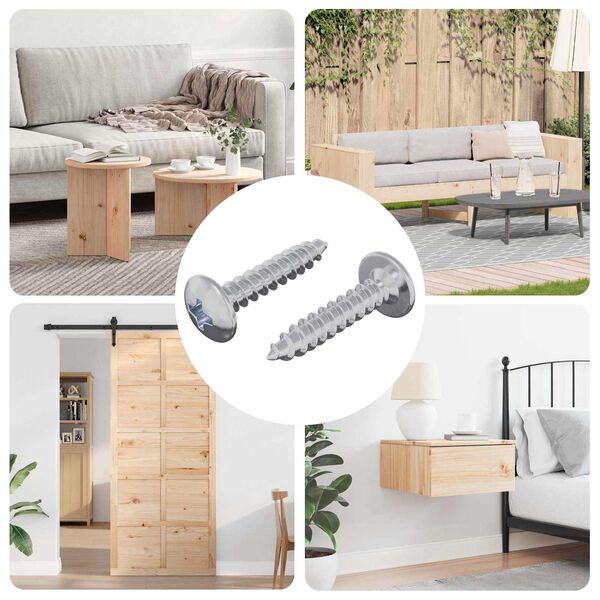 vidaXL Clou auto-perceur 2 pcs Zinc&eacute; 4 x 20 mm Acier