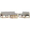vidaXL Ensemble de canap&eacute;s d'ext&eacute;rieur 6 pc Blanc et gris clair