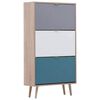 Finori Armoire &agrave; chaussures C-uba 42 Ch&ecirc;ne Sonoma et tricolore
