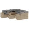vidaXL Salon de jardin avec coussins 9 pcs beige r&eacute;sine tress&eacute;e