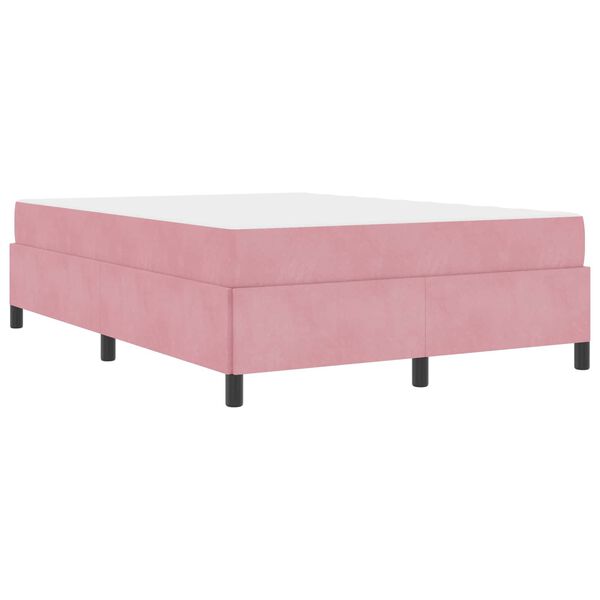 vidaXL Cadre de lit avec matelas Rose 160 x 200 cm tissu