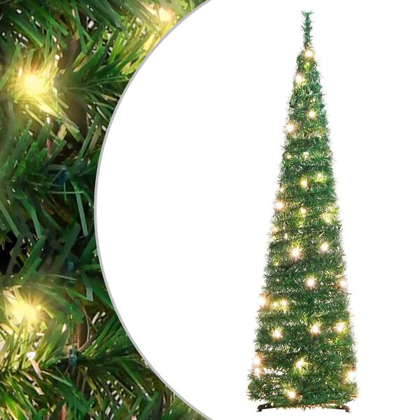 vidaXL Sapin de No&euml;l artificiel escamotable 50 LED vert 120 cm