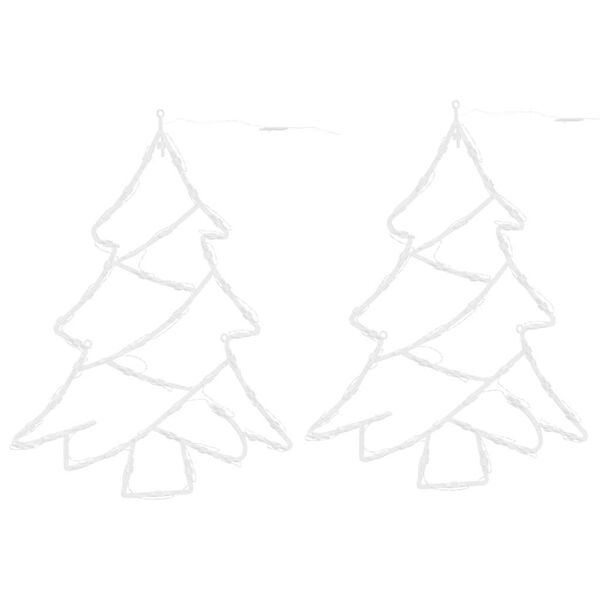 vidaXL Lumières de Noël silhouette d'arbre de Noël 2 pcs 50 LED