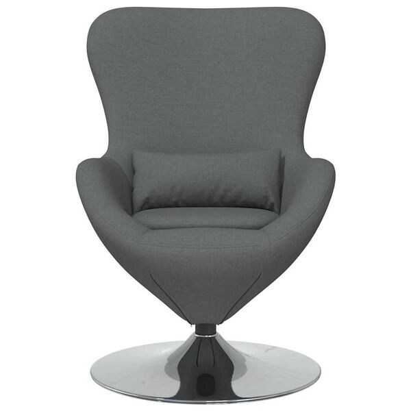 vidaXL Fauteuil &oelig;uf Gris fonc&eacute; 63 x 73 x 90 cm tissu