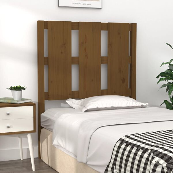 vidaXL T&ecirc;te de lit Marron miel 80,5x4x100 cm Bois massif de pin