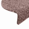 vidaXL Tapis d'escalier auto-adh&eacute;sifs 5 pi&egrave;ces 65 x 21 x 4 cm Marron clair Demi-rond Grand