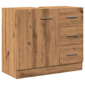 vidaXL Armoire d'&eacute;vier ch&ecirc;ne artisanal 63x30x54 cm bois d'ing&eacute;nierie