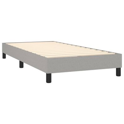 vidaXL Sommier à lattes de lit avec matelas Gris clair 100x200cm Tissu