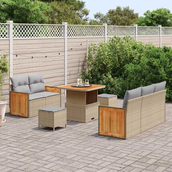 vidaXL Ensemble de canap&eacute; de jardin 10 pcs Beige et Gris clair