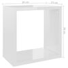 vidaXL &Eacute;tag&egrave;res cube murales 6 pcs Blanc brillant 26x15x26 cm