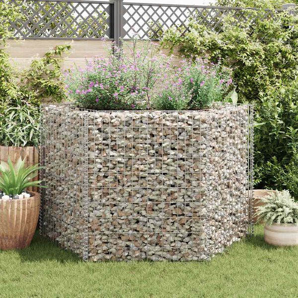 vidaXL Lit surélevé à gabion hexagonale 160x140x100 cm