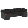 vidaXL Salon de jardin 7 pcs avec coussins noir r&eacute;sine tress&eacute;e