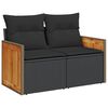 vidaXL Canap&eacute; de jardin avec coussins 2 places en polyrotin noir