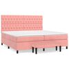 vidaXL Sommier &agrave; lattes de lit avec matelas Rose 200x200 cm Velours