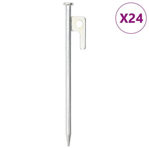 vidaXL Piquets de tente 24 pcs 20 cm 9 mm acier galvanis&eacute;