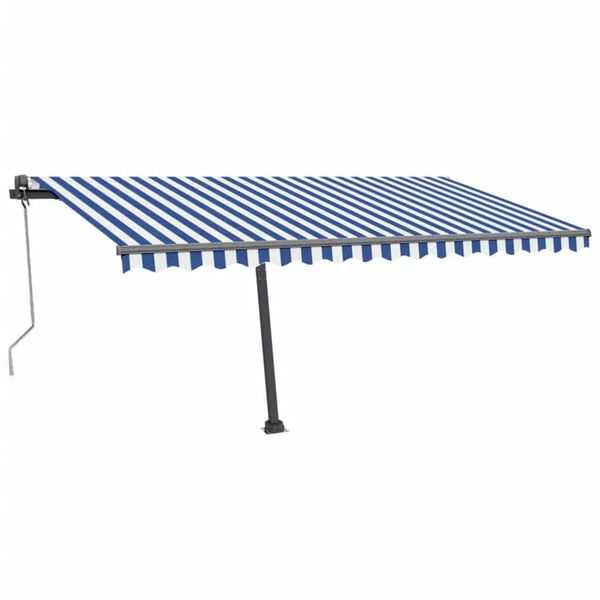 vidaXL Auvent automatique sur pied 450x300 cm Bleu/Blanc