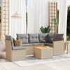 vidaXL Salon de jardin avec coussins 6 pcs beige r&eacute;sine tress&eacute;e