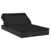vidaXL Transat 2 places avec toit pliable noir 213x118x97 cm