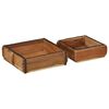 vidaXL Plateau 2 pc Marron 29 x 31 x 10 cm Bois Recycl&eacute; Solide