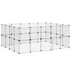 vidaXL Cage animaux de compagnie &agrave; 36 panneaux et porte Noir 175x140x70 cm