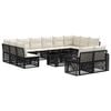 vidaXL Ensemble de canap&eacute; de jardin 13 pc Noir et blanc cr&egrave;me